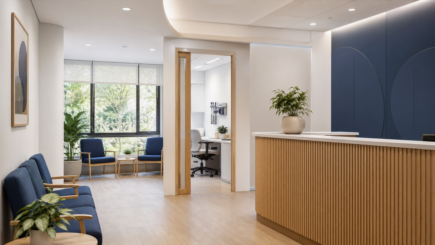 Bright, calm healthcare interior